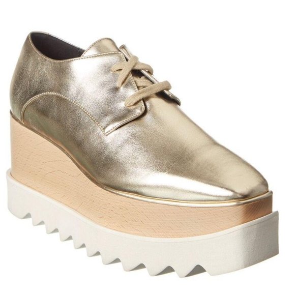 Stella McCartney Shoes - Stella McCartney Elyse Metallic Platform Derby NEW